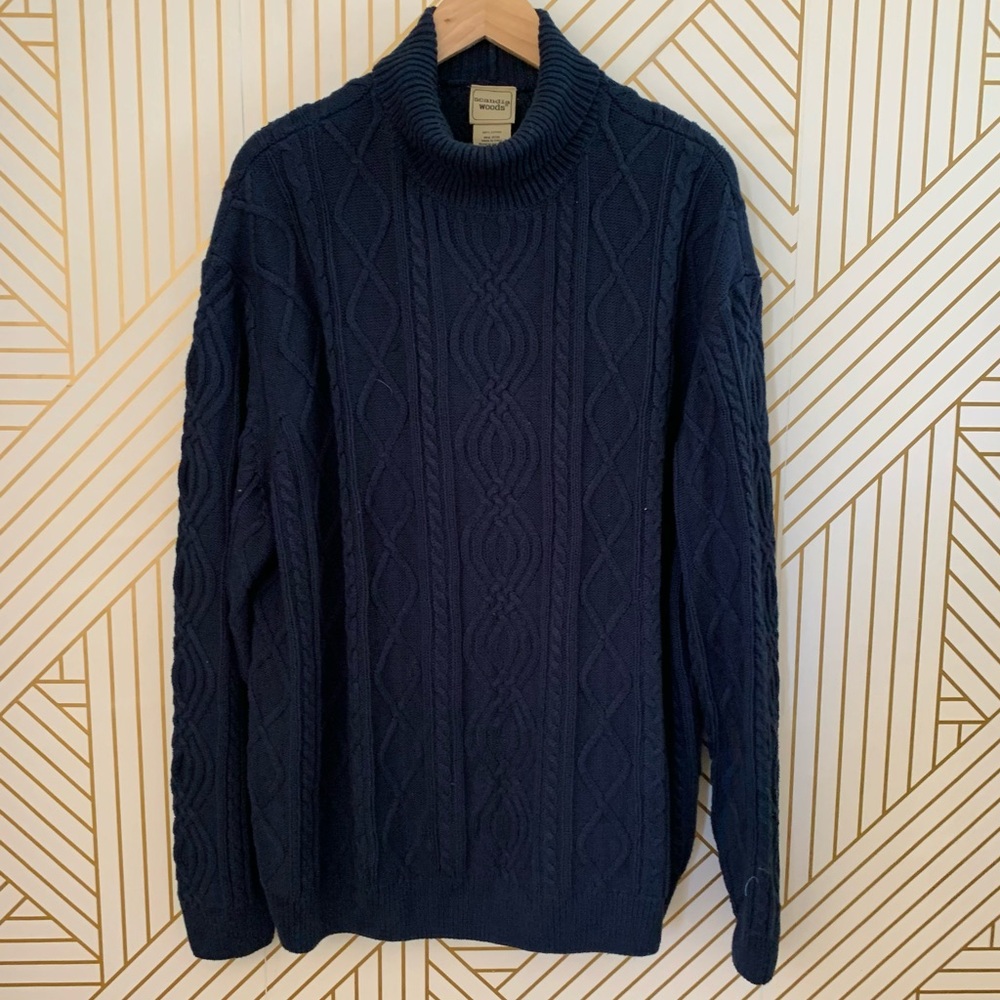 Navy Turtleneck Sweater for Men